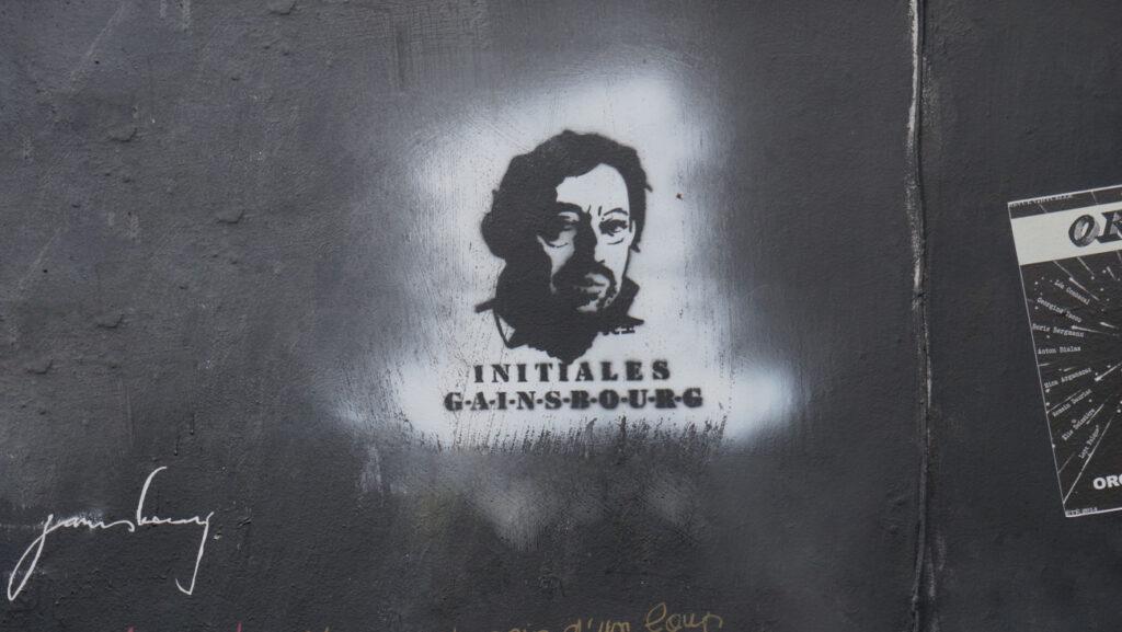 Un pochoir représentant Serge Gainsbourg à Paris